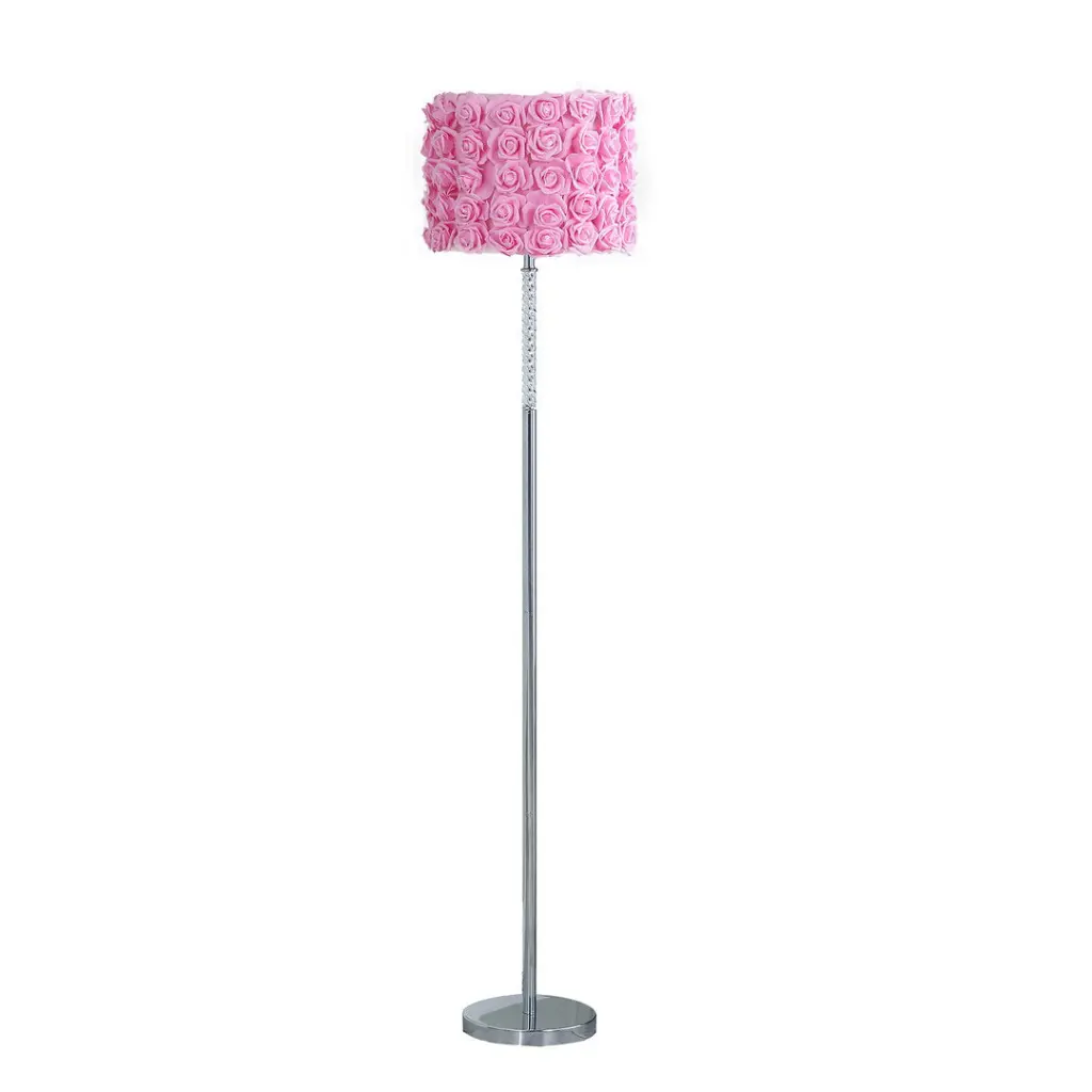 63" Pink Roses Bloom Acrylic Metal Floor Lamp Multicolor Metal - Modern Home Decor Lighting california home
