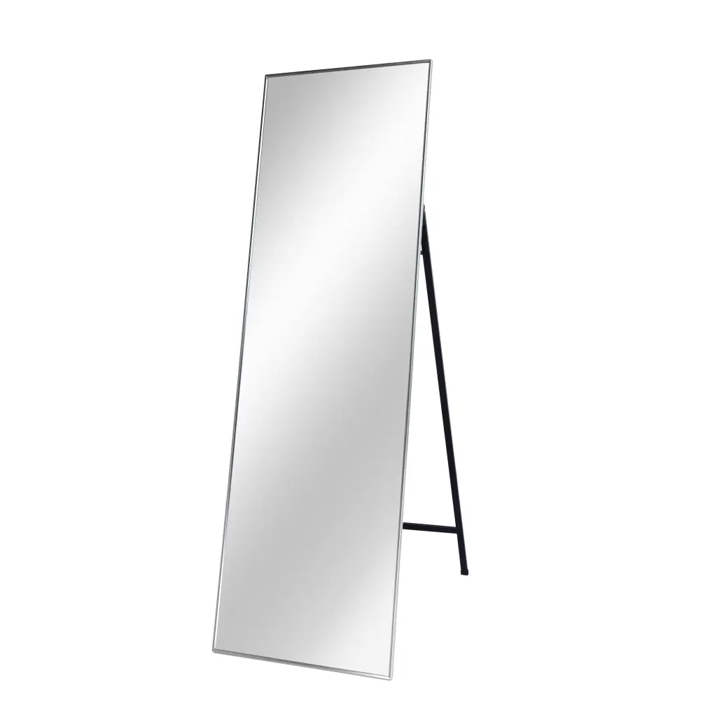 Silver 65 X 22 Inch Metal Stand Full Length Mirror Timeless MDF Glass huovtr
