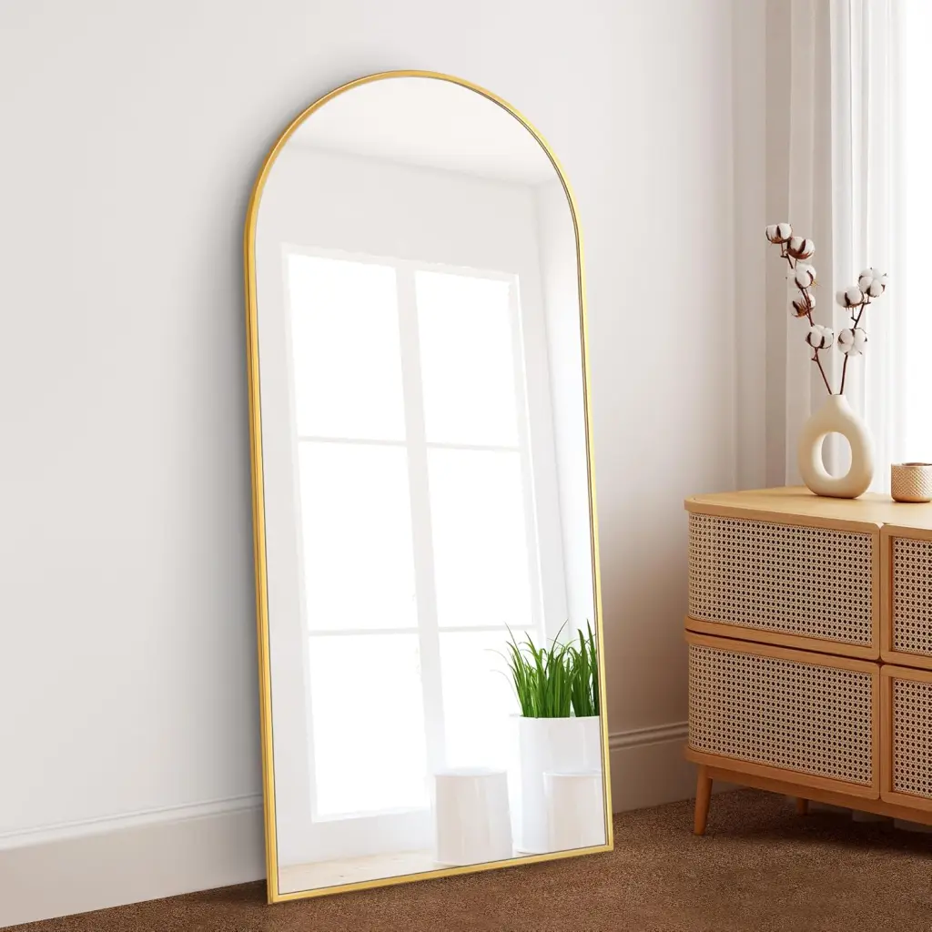 Dolonm 65X22 Inch Arch Full Length Mirror Modern Design Standing Floor Mirror Bedroom t2956