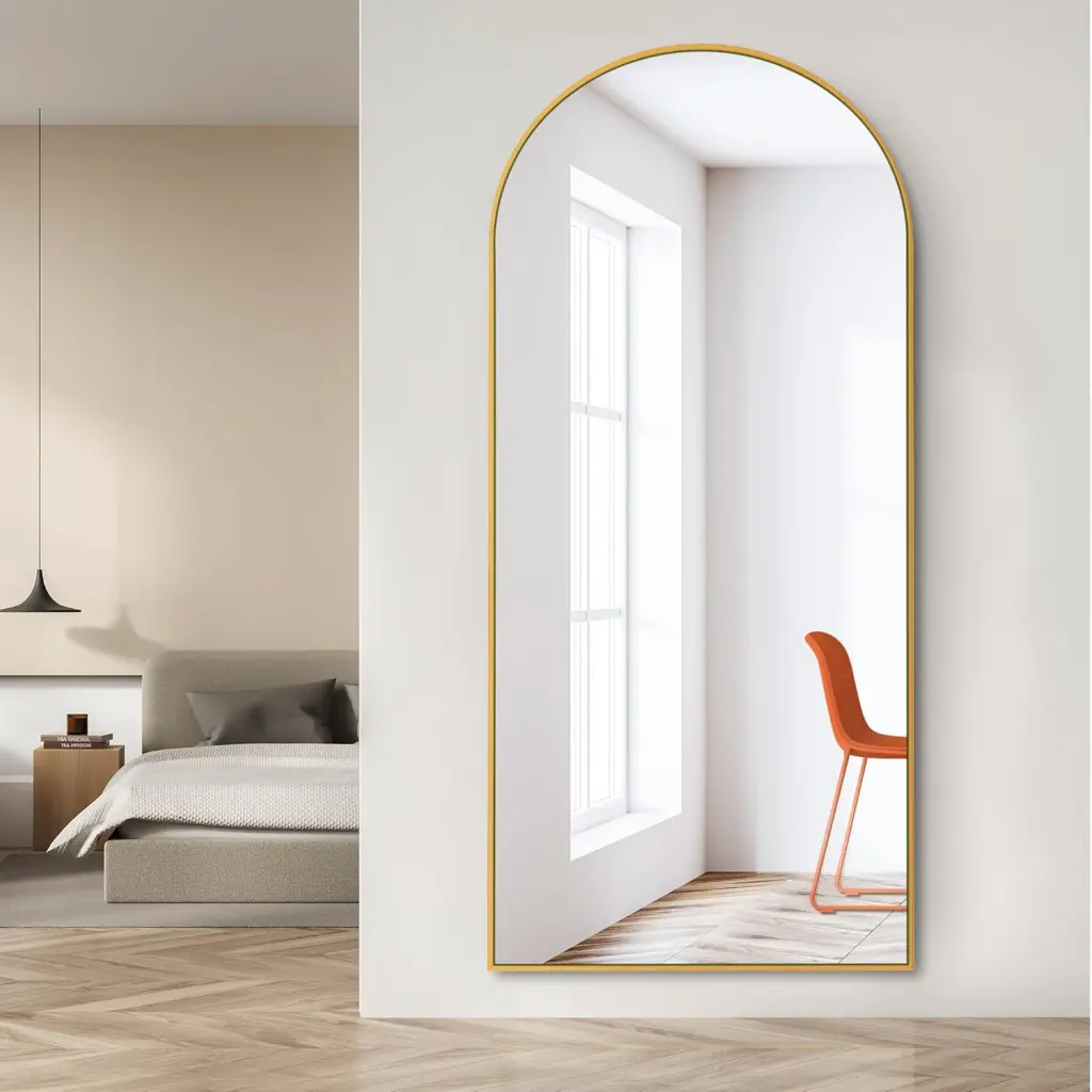 Dolonm 71x24 Inch Arch Full Length Mirror Modern Standing Floor Mirror t2956