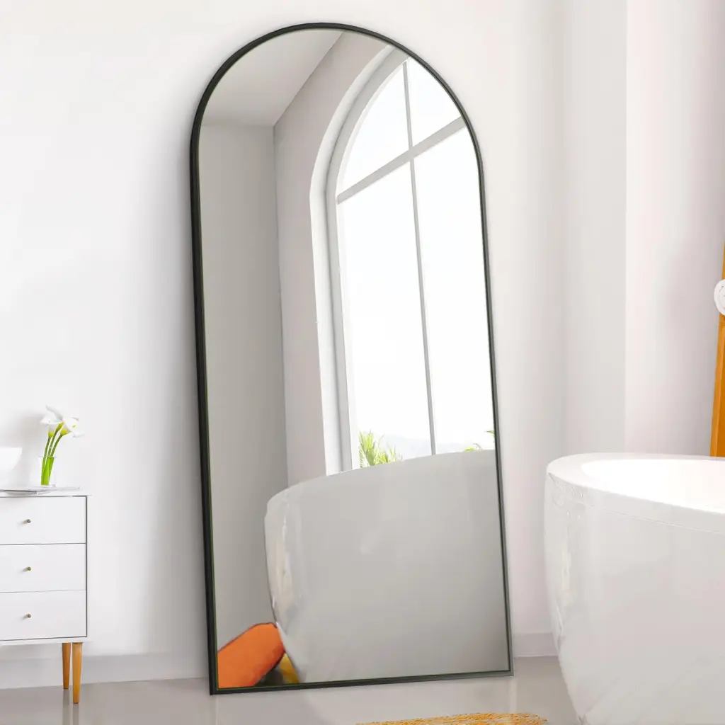 Dolonm 71x28 Inch Arch Full Length Mirror Modern Design Standing Floor Mirror Bedroom Or Living Room t2956