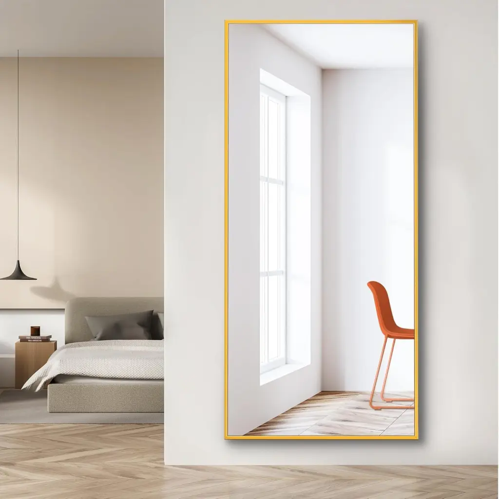Dolonm 71 Inch Full Length Mirror Stand Aluminum Alloy Body Bedroom t2956