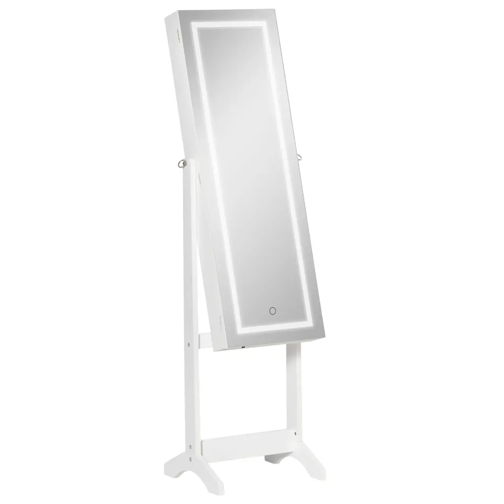 Homcom Floor Standing Jewelry Cabinet Led Light Lockable Jewelry aosom business