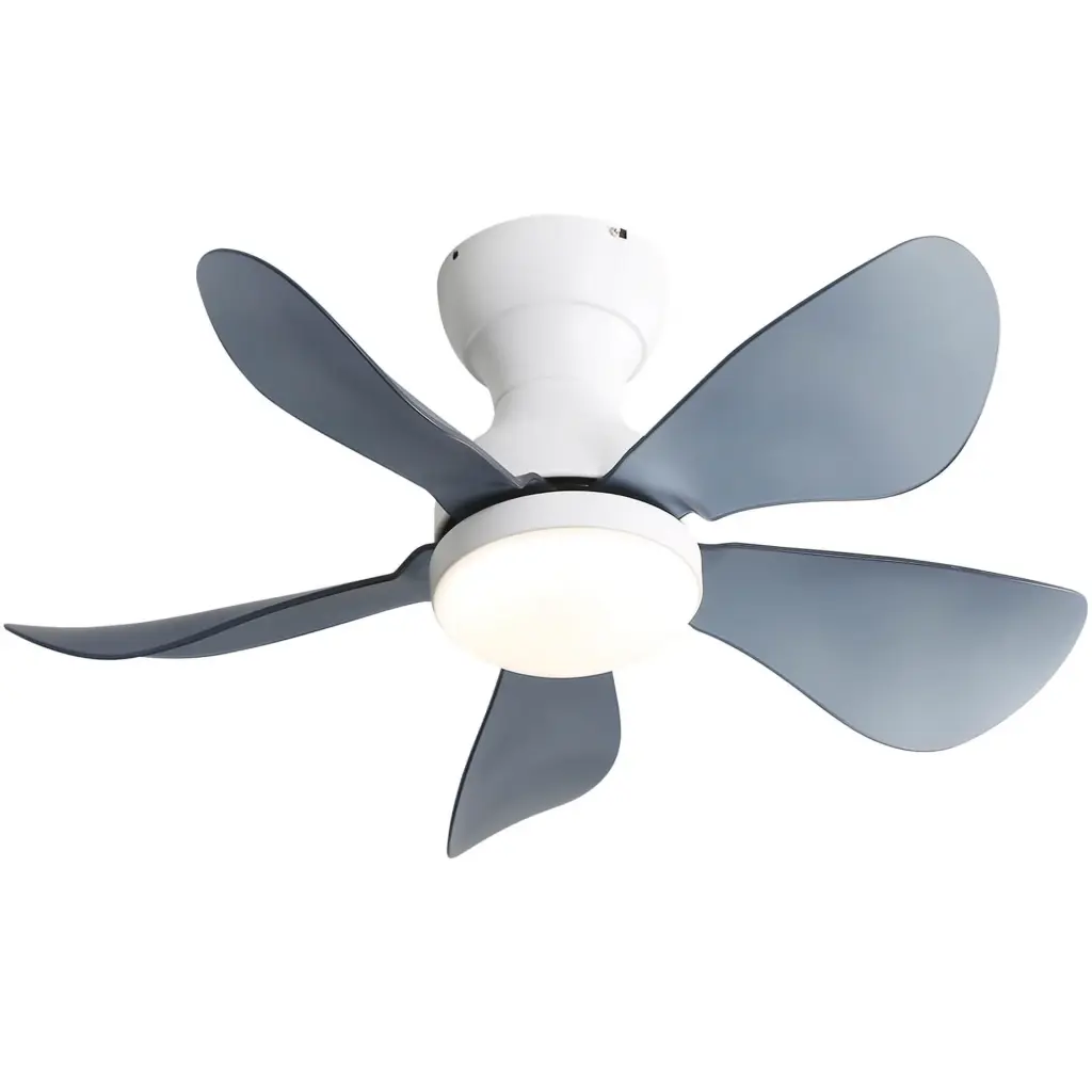 29 Inch Small Flush Mount Ceiling Fan 5 Reversible Blades LED Dimmable Light