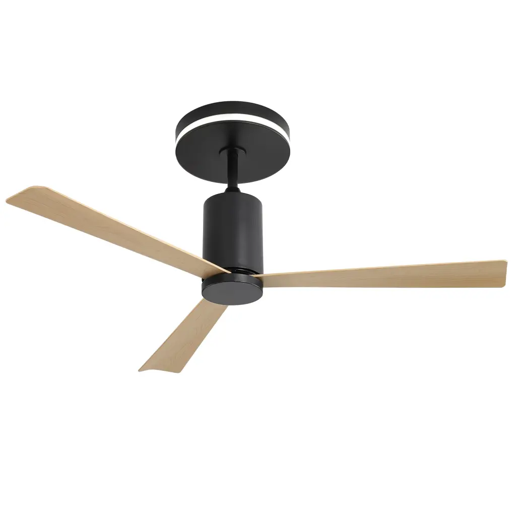 52 Inch Modern Flush Mount LED Ceiling Light Remote Regulation 3 ABS Blades ceiling fan