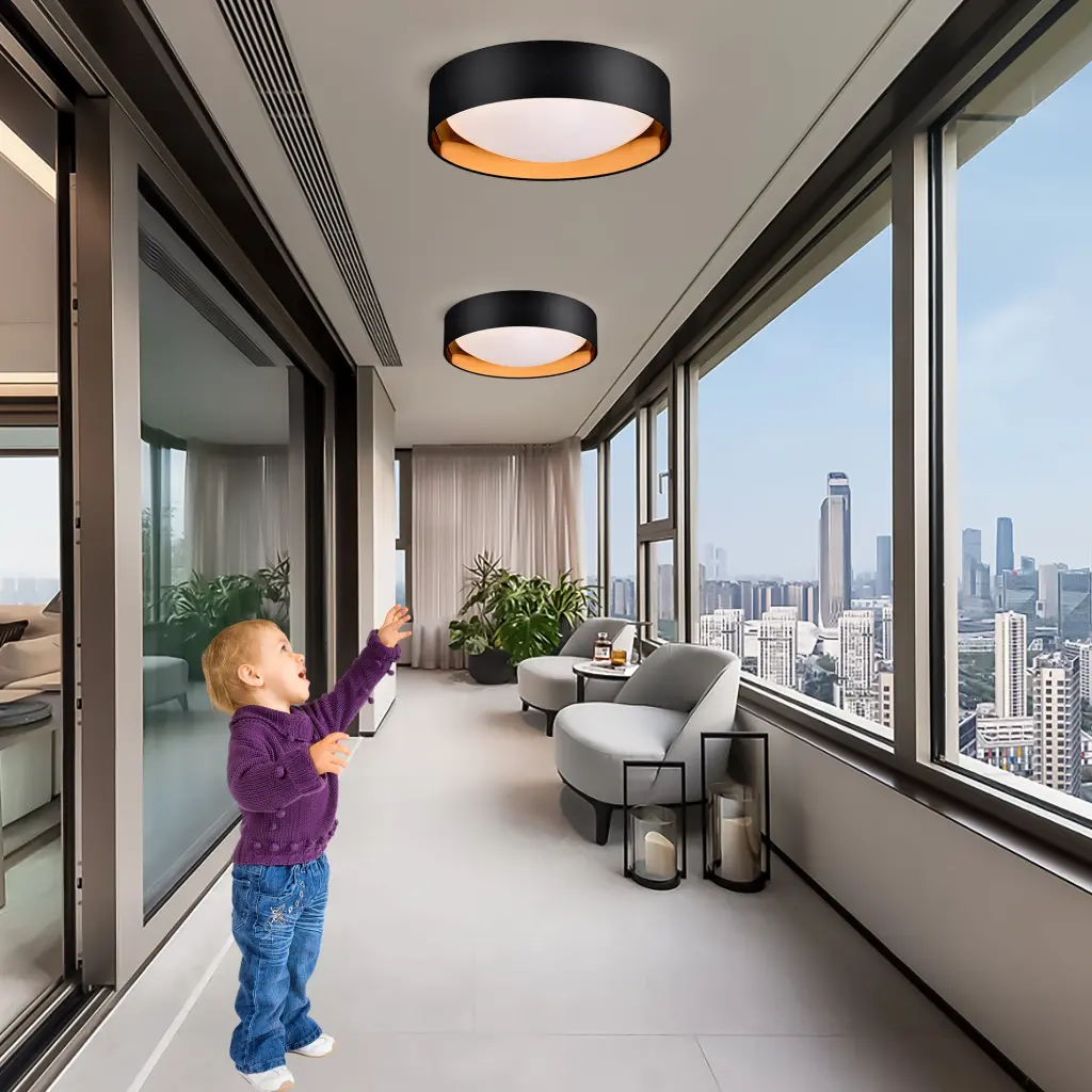 16.93 Inch Flush Mount Ceiling Light 24W 5 CCT Selectable 2700K-3000K hengermei