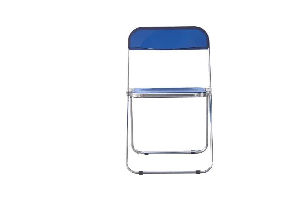 Blue Clear Transparent Folding Chair PC Plastic Living Room Seat d-n furniture