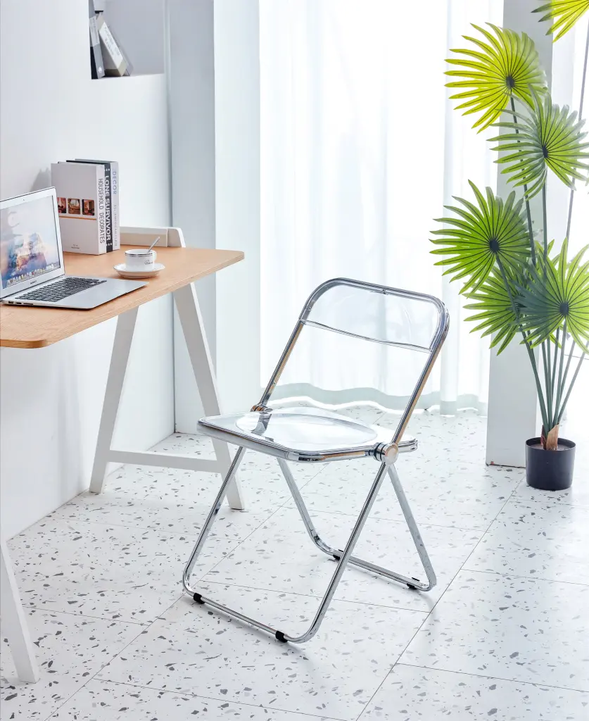 White Clear Transparent Folding Chair Office Meeting or Dining d-n furniture