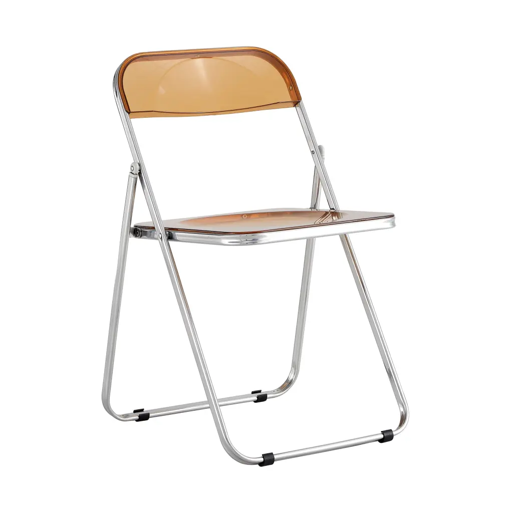 Yellow Clear Transparent Folding Chair PC Plastic Living Room or Outdoor d-n furniture