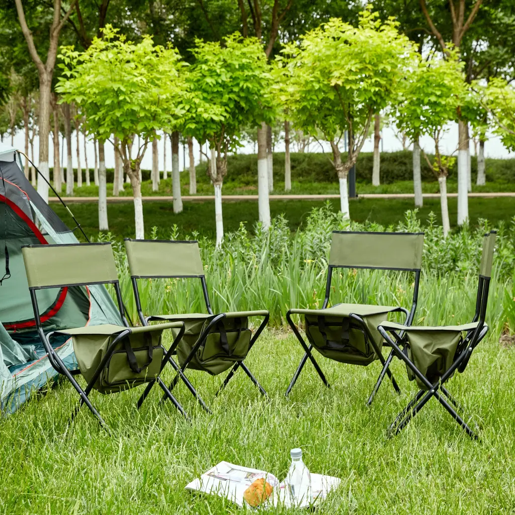 4 Piece Folding Outdoor Chair Set Storage Bag Travel and Indoor Use jws-w241
