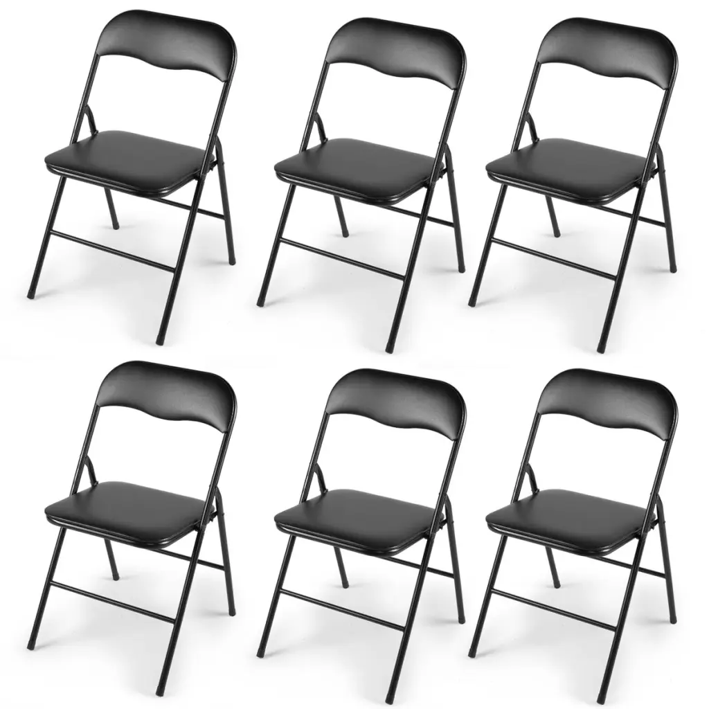 Plastic Folding Chair, Party Chairs 6 Pack, Stackable Indoor Outdoor Chairs w2181
