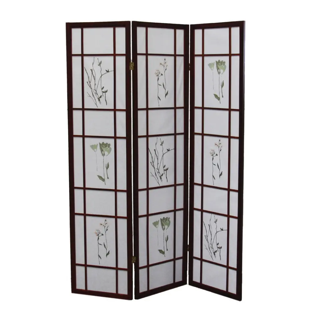 70 Inch Tall 3 Panel Screen Room Divider Shoji Cherry Wood Home Office Privacy california home