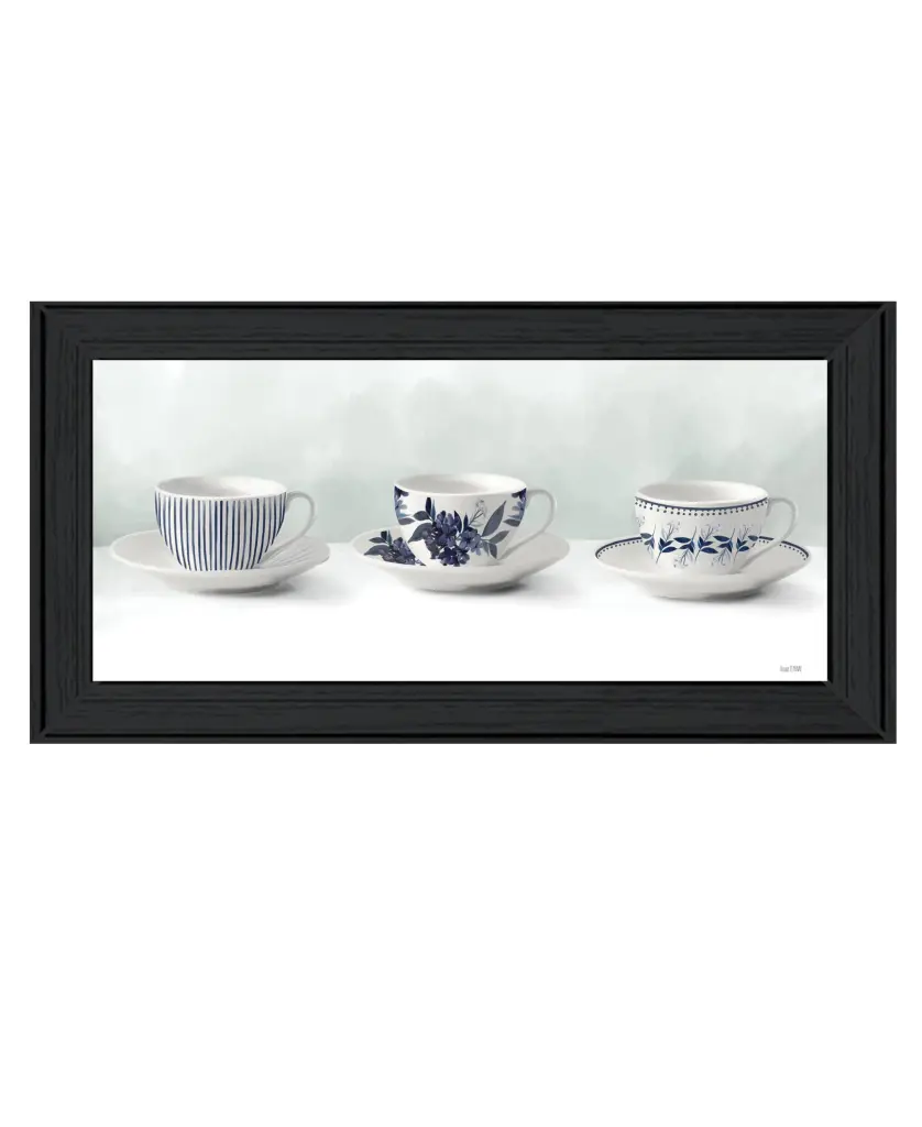 Cups & Saucers Houtilize Fenway Ready To Hang Framed Print Black Frame Wall Art trendy decor 4u