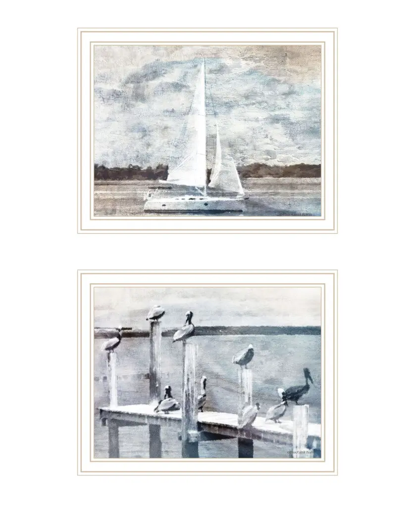 Sunny Days At Pier Framed Wall Art Living Room Wall Art Print trendy decor 4u