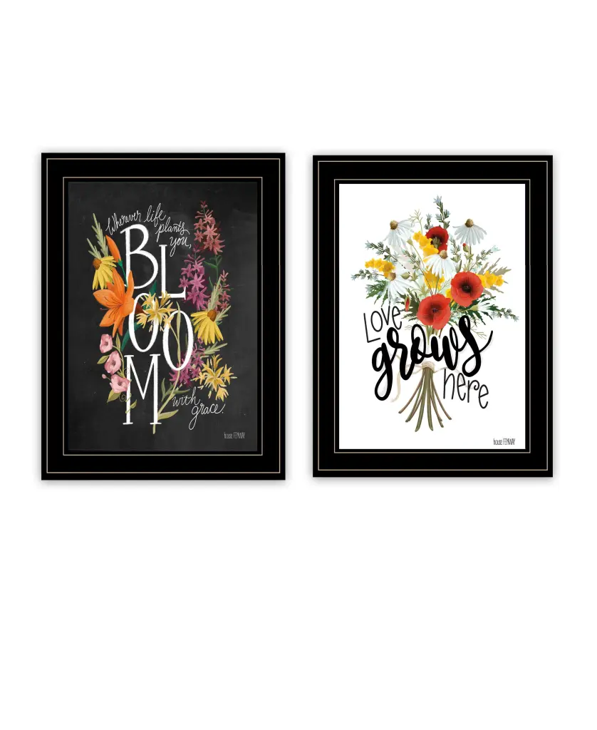 Love & Bloom 2 Piece Vignette Houtilize Fenway Ready to Hang Framed Art trendy decor 4u