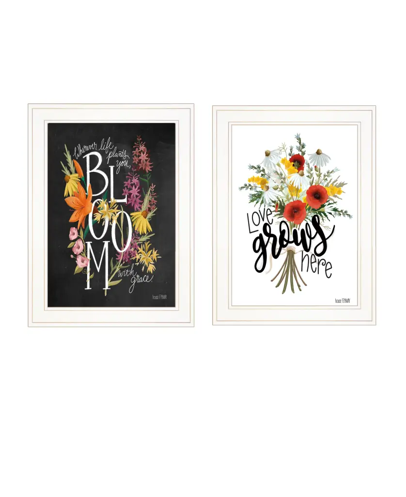 Love & Bloom 2 Piece Vignette Houtilize Fenway Ready To Hang Framed Wall Art trendy decor 4u