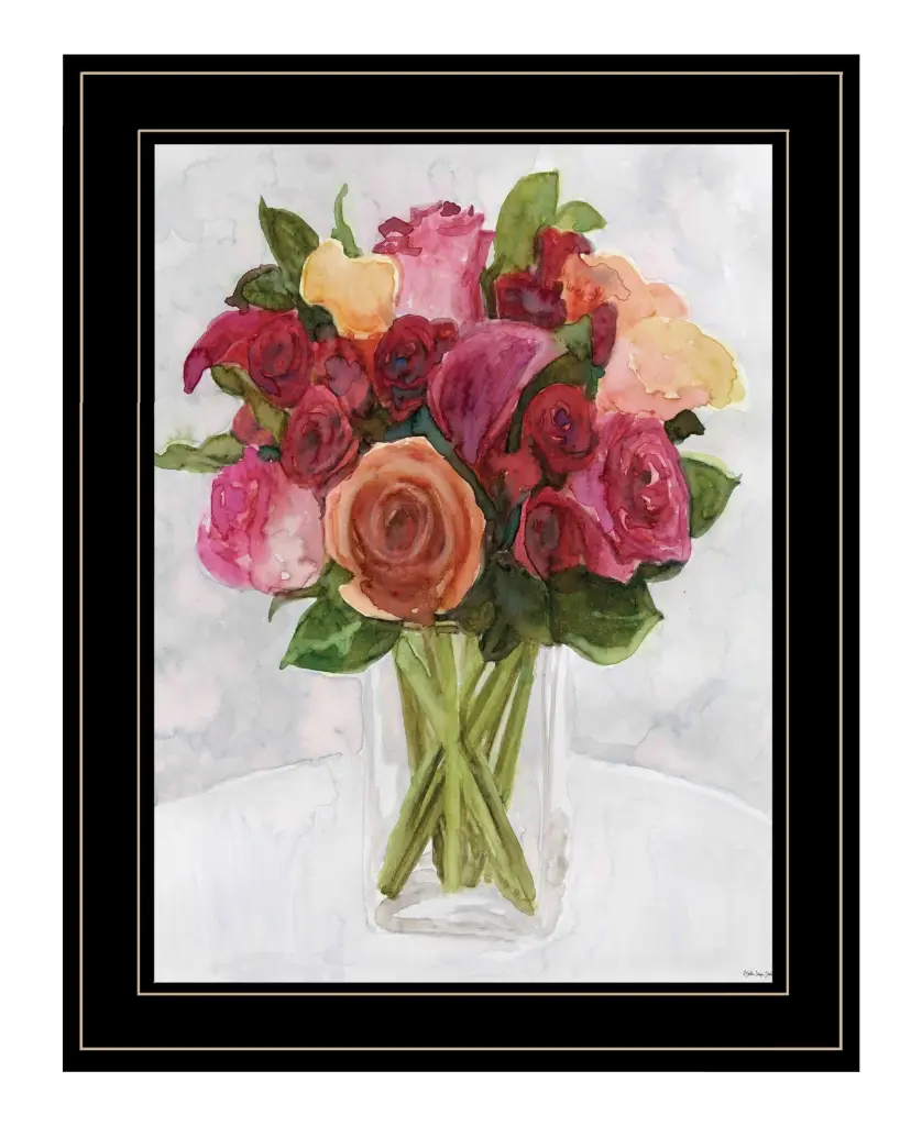 Vases Flowers II Stellar Design Studio Ready to Hang Framed Art trendy decor 4u