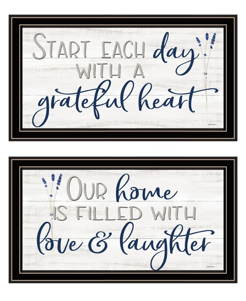 Grateful Heart Framed Wall Art Living Room Home Decor Print trendy decor 4u