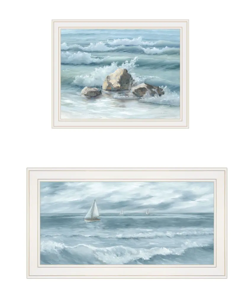 Steadfast Waves Framed Wall Art Living Room Premium Print trendy decor 4u