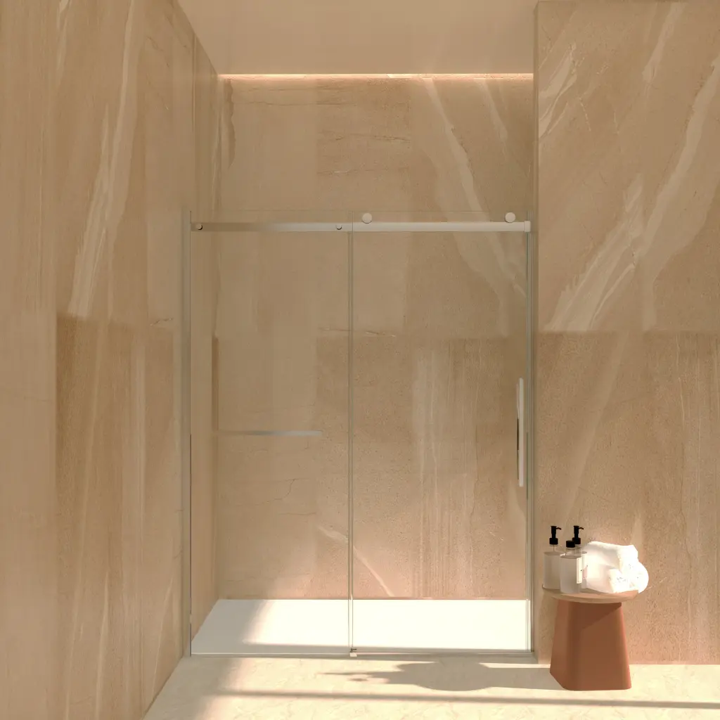 SRm6076Tc 56 60 Inch Frameless Sliding Shower Door Glass Bathroom abay home