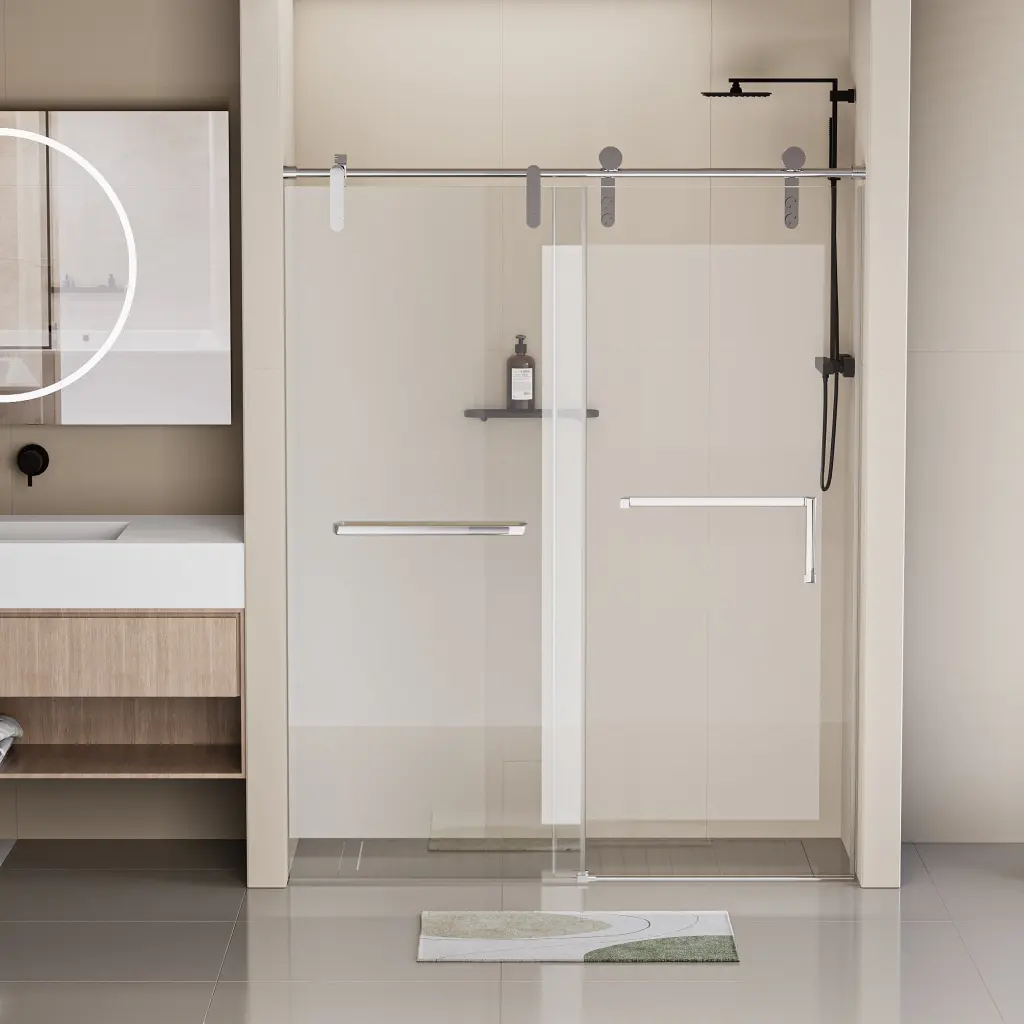 44-48 Inch W x 76 Inch H Frameless Single Sliding Shower Door bathininc