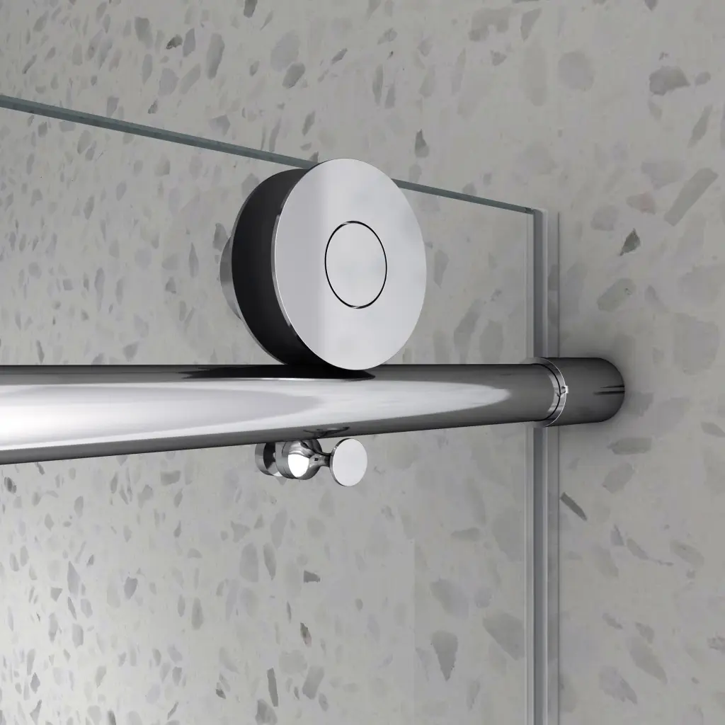 5476 Chrome Frameless One Fixed And One Shifted Shower Door 70mm 304 Stainless yuejia shower door