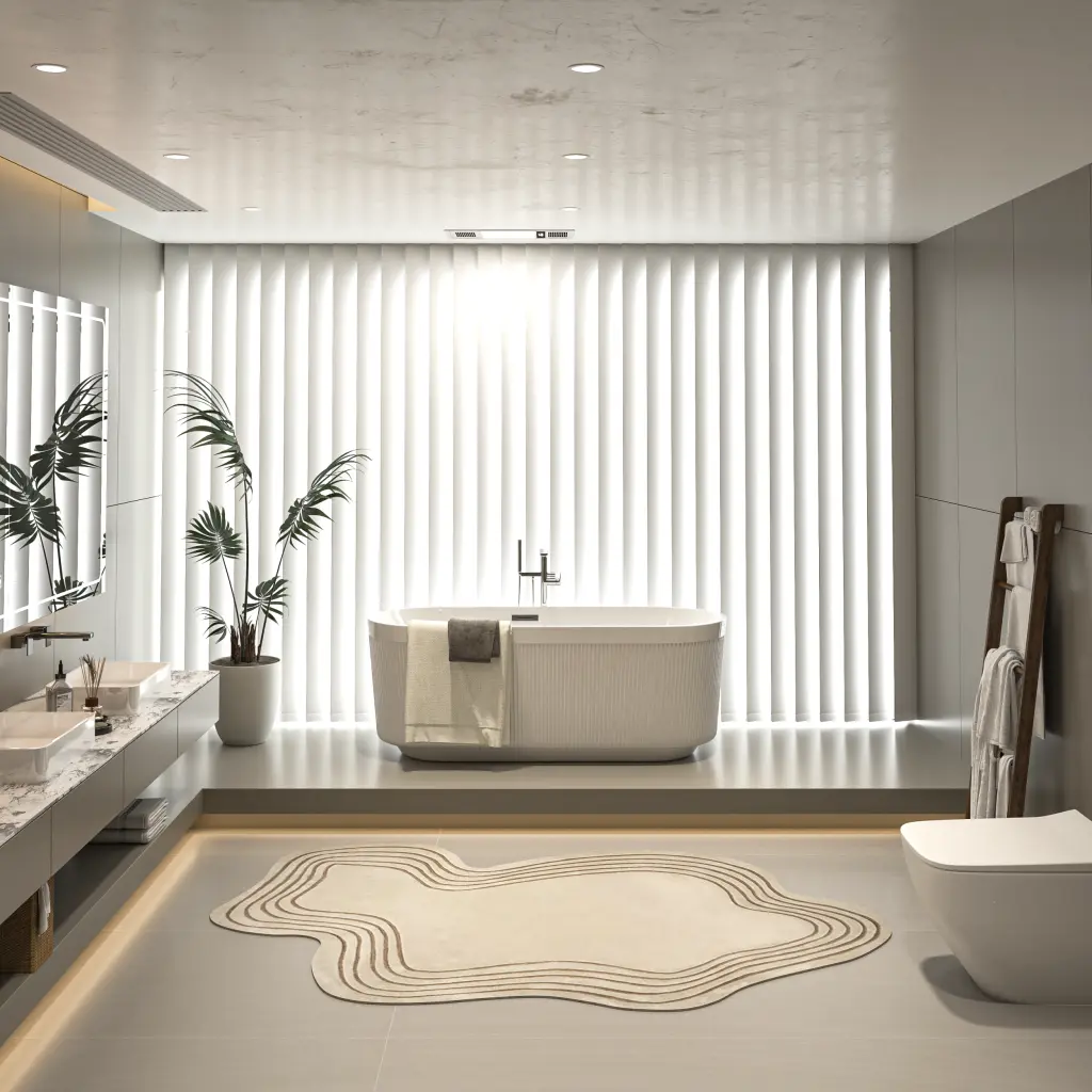 59 Inch Acrylic Freestanding Bathtub - One---kind Pleated Design Spacious Bathing rnb