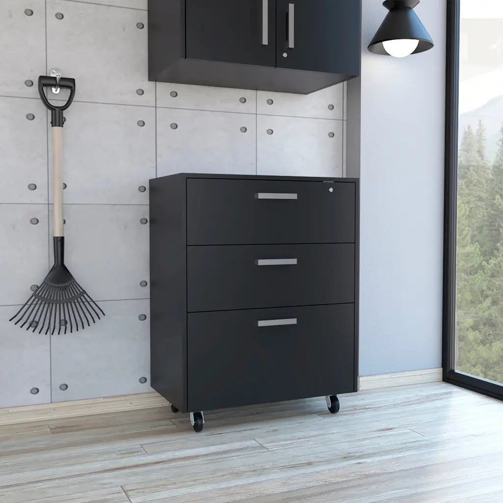 Penny Storage Cabinet 3 Drawers 4 Casters Freestanding Organizer fm furniture