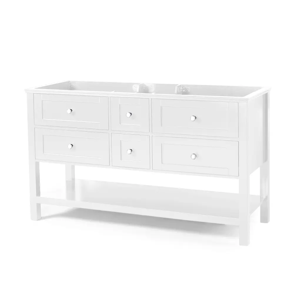 60 Inch Cabinet White Plywood Storage Cabinet Adjustable Shelves nh-bo