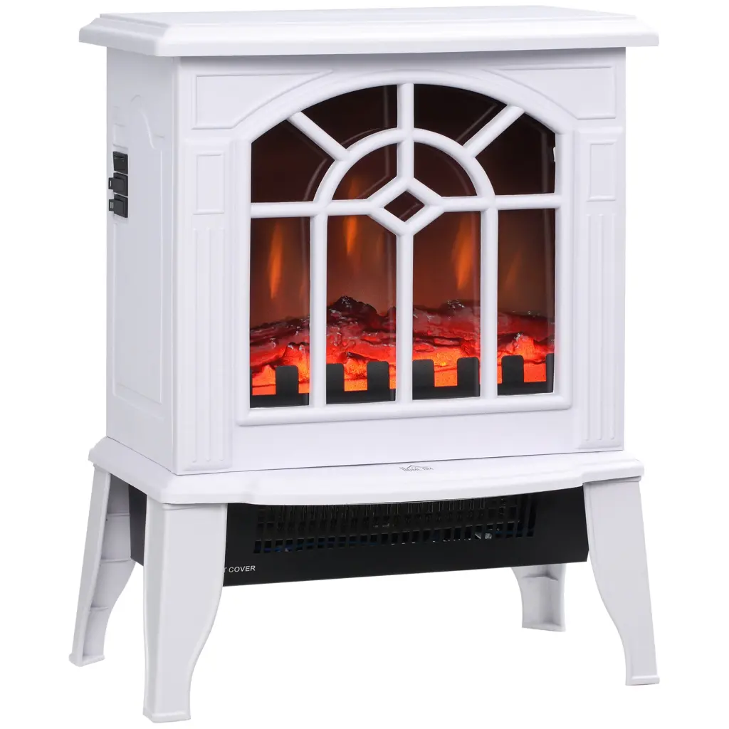 Homcom Electric Fireplace Stove, 18" Freestanding Fireplace Heater Remote aosom business
