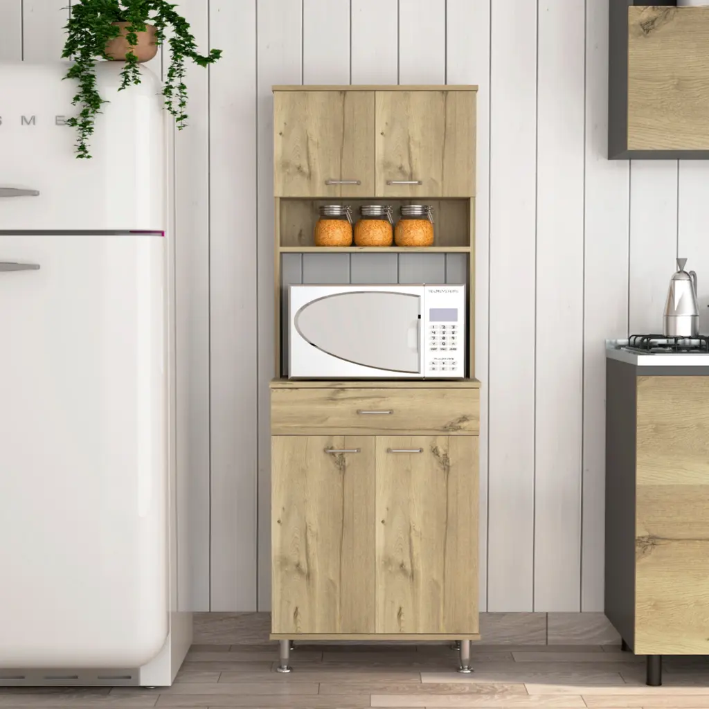 Bay Area Pantry Two Door Cabinets One Drawer and Four Adjustable Metal Shelves fm furniture
