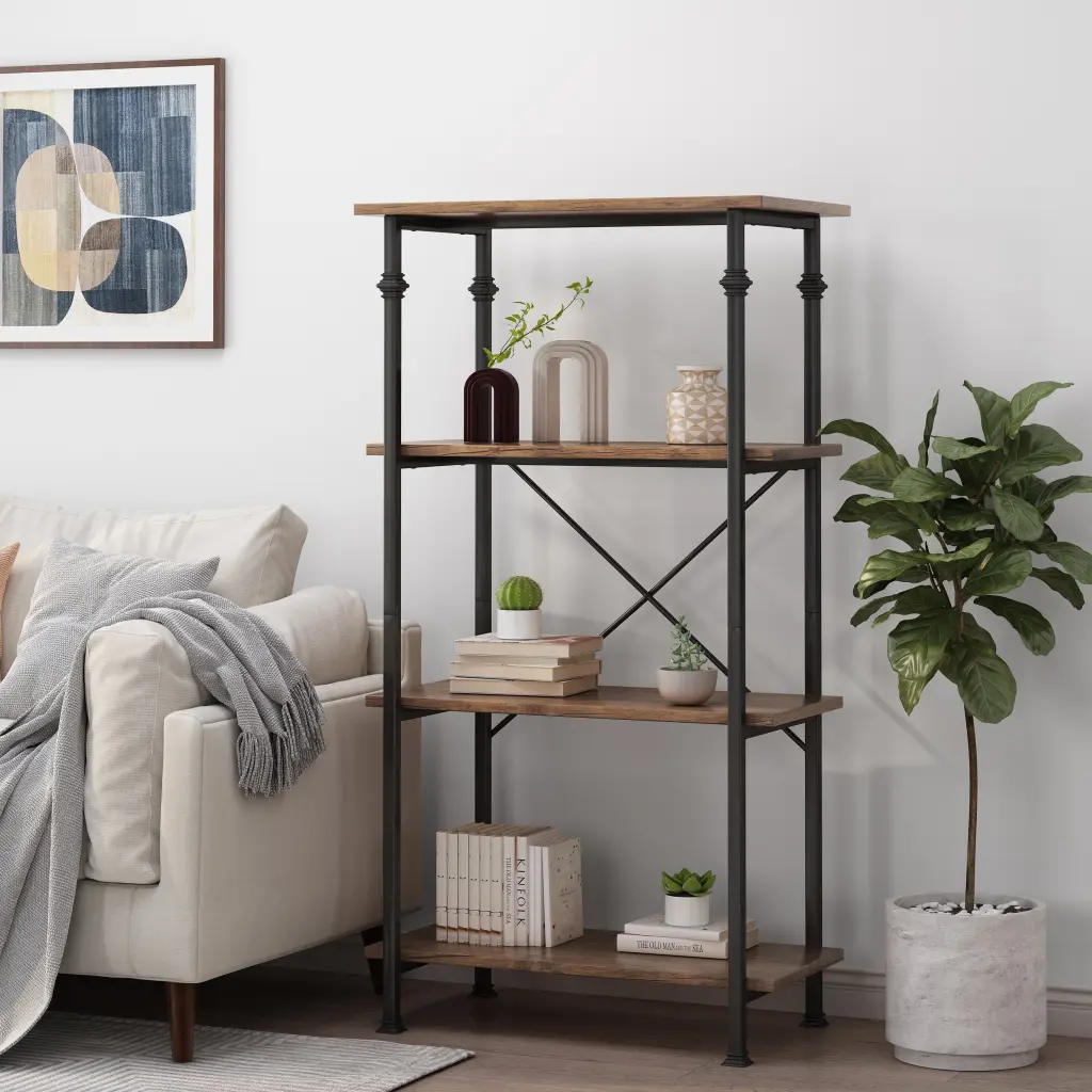 4 Layer Shelf Wood MDF Storage Rack Home or Office Organization nh-bo