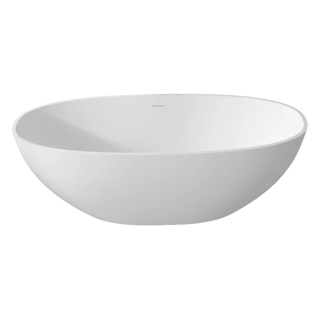 1550Mm Free Standing Artificial Stone Solid Surface Bathtub White Freestanding Tub vovica