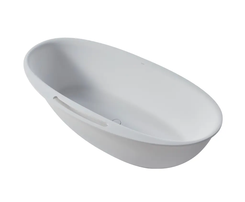 White Solid Surface Freestanding Bathtub Modern Acrylic Soaking Tub w1056 clovis