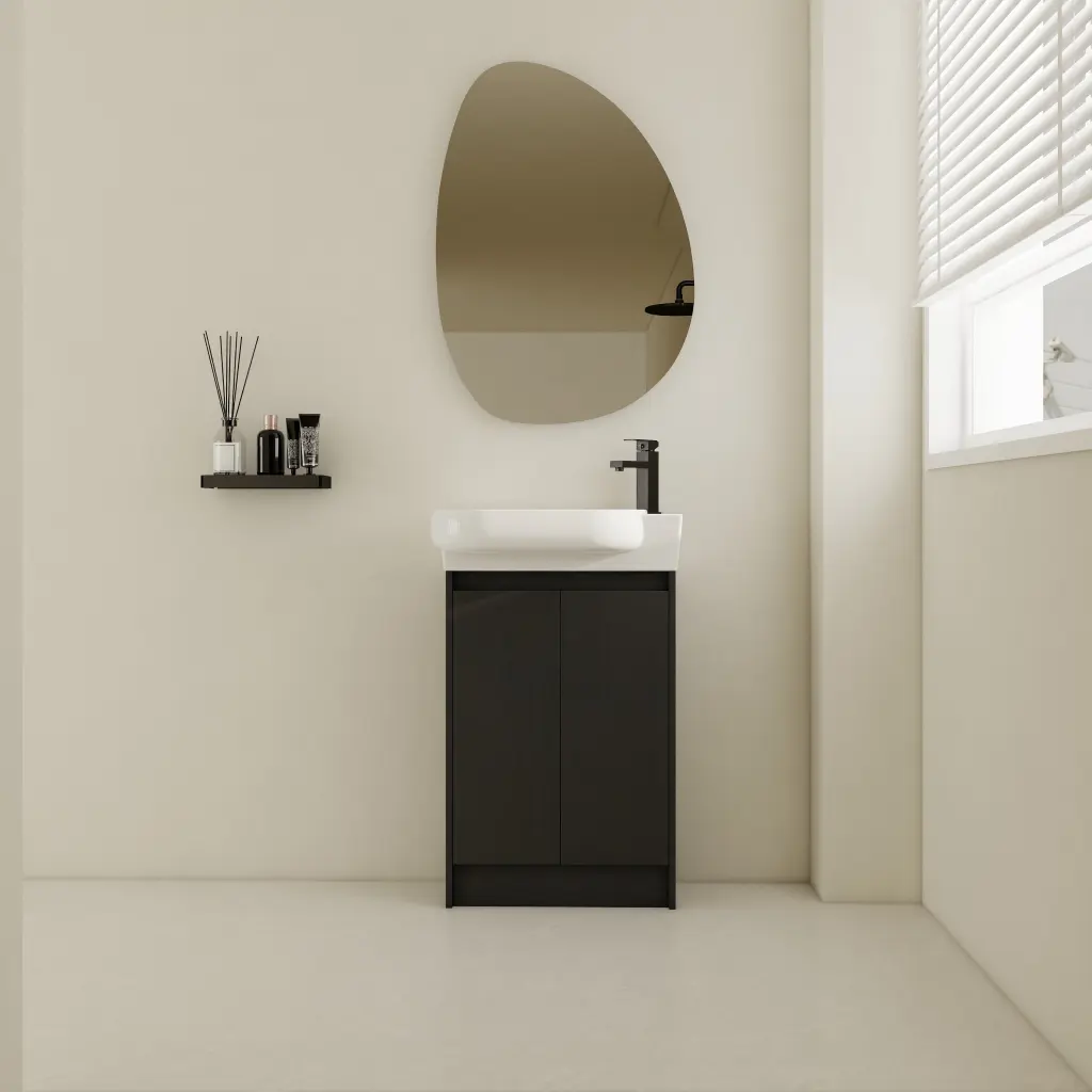 23" Freestanding Bathroom Vanity Sink Soft Close Doors Black Cherry Finish g-lemon