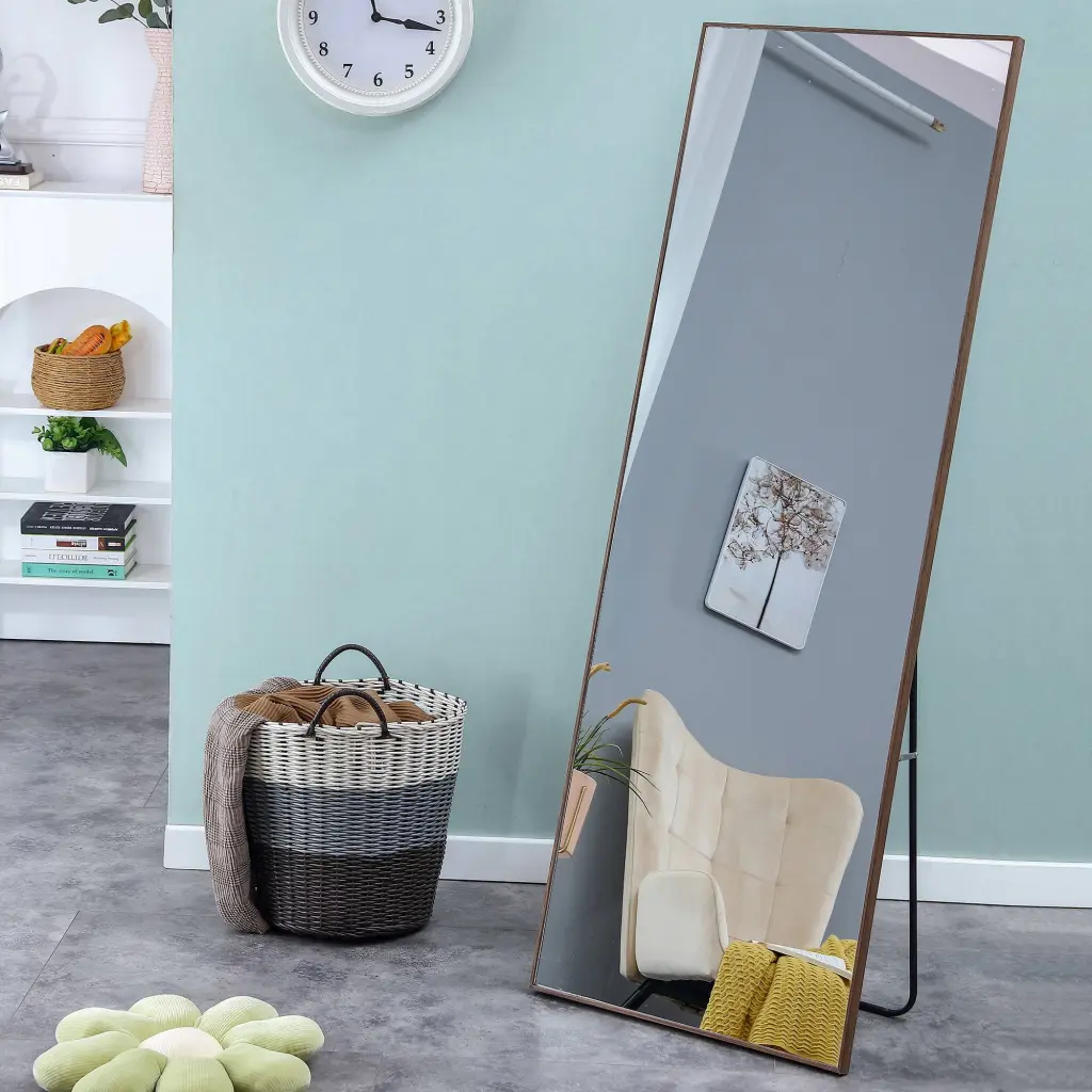 Clean and Beautiful Solid Wood Frame Full Length Dressing Mirror droom w-1151