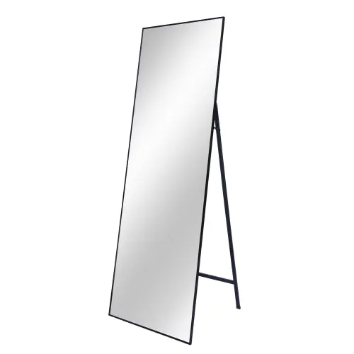 Black 65 X 22 Inch Metal Stand Full Length Mirror Timeless MDF Glass huovtr