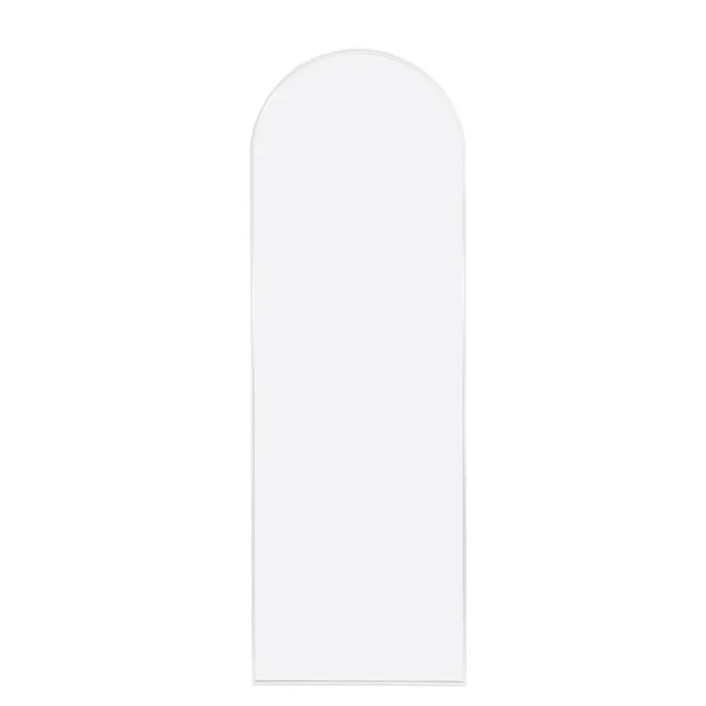 White 65x22 Inch Metal Arch Stand Full Length Mirror MDF Frame huovtr