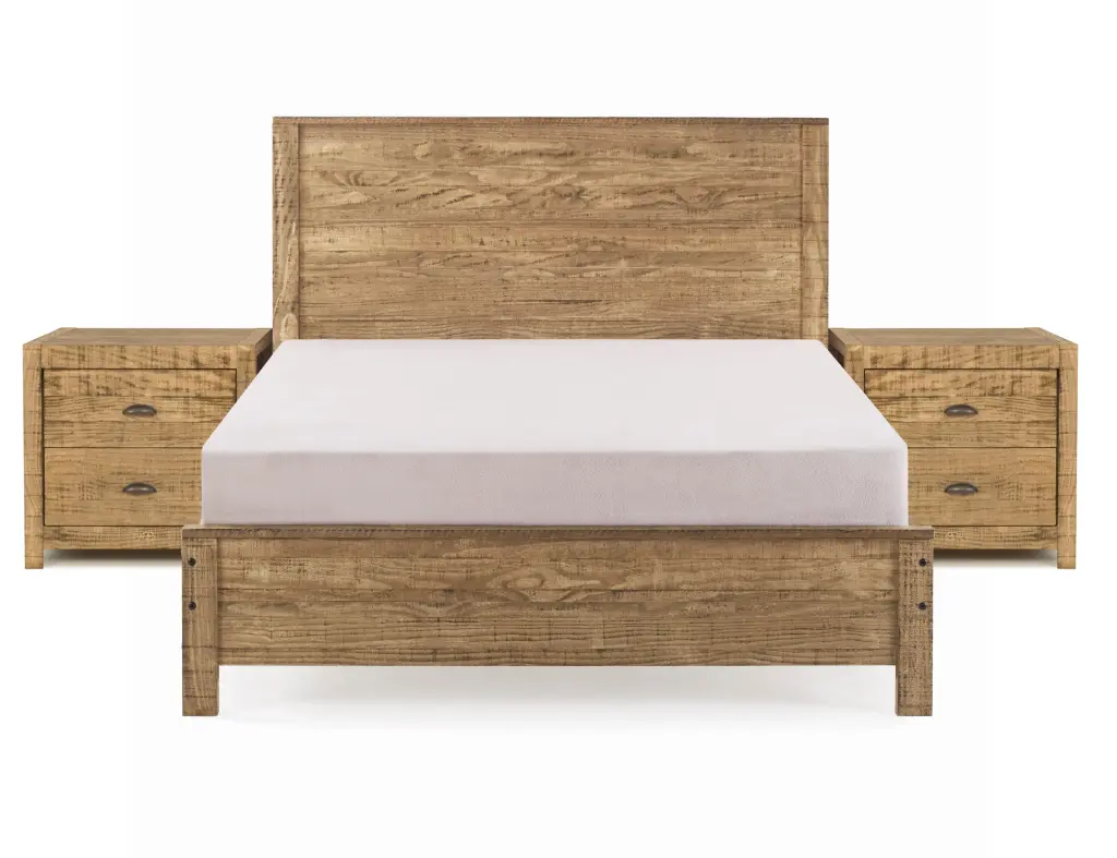 Albany 3 Piece Full Bed Set Heavy Duty Solid Wood Full Size Bed Frame brazil sustainable solid wood furniture