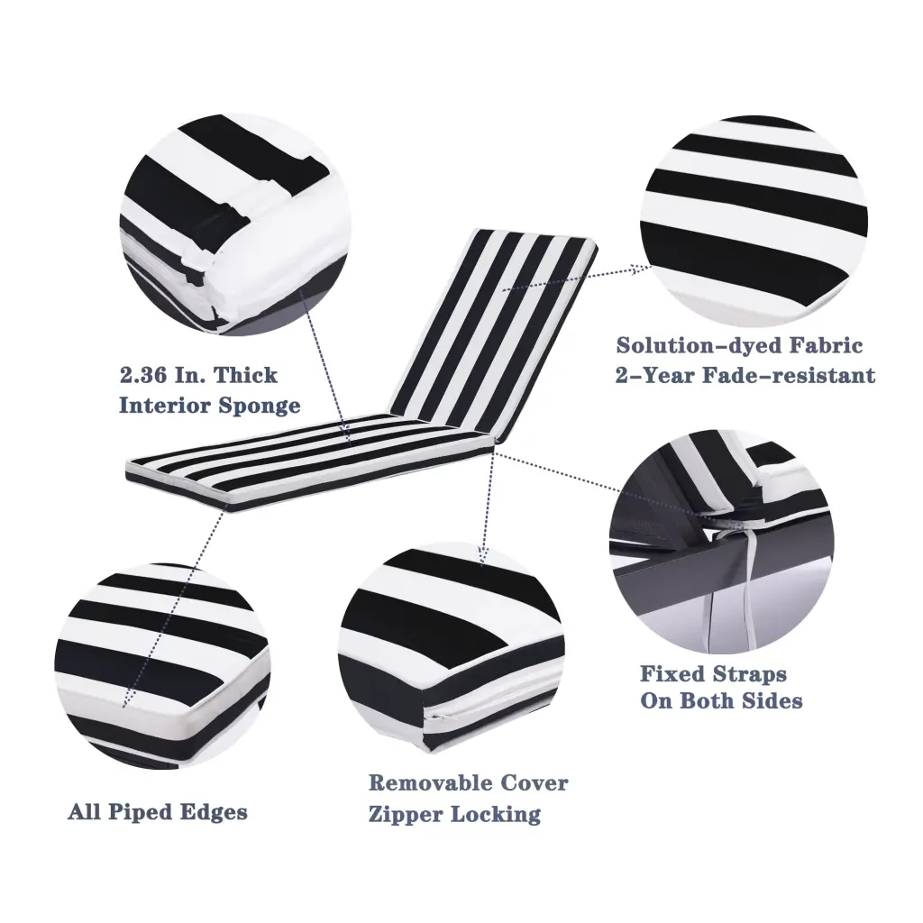2 Piece Set Outdoor Lounge Chair Cushion Replacement Patio Furniture bei you