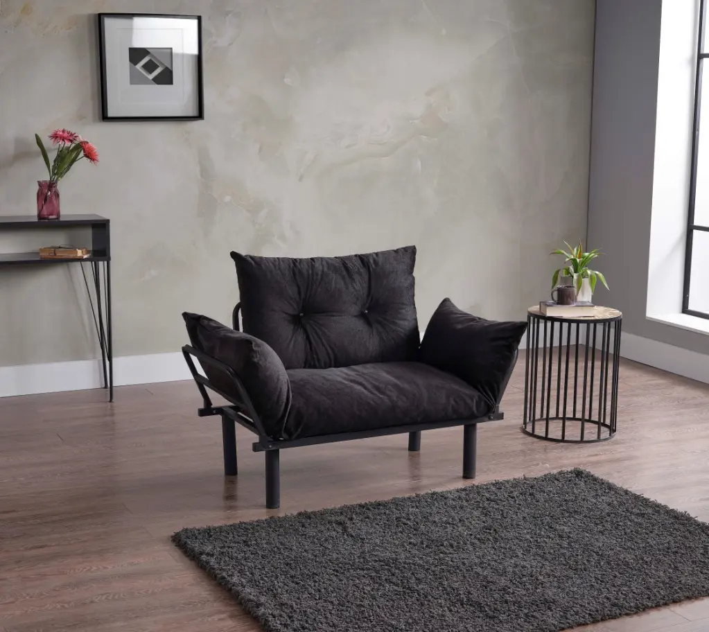 Sona Futon Beautiful Seat Black Metal Frame furnia