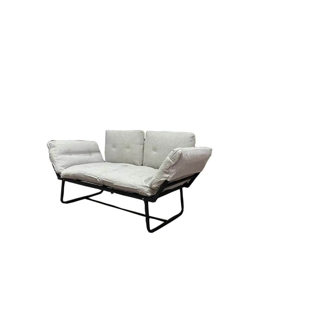 Violette Metal Frame Futon - Beautiful Beige Seat Convertible Sofa Bed furnia