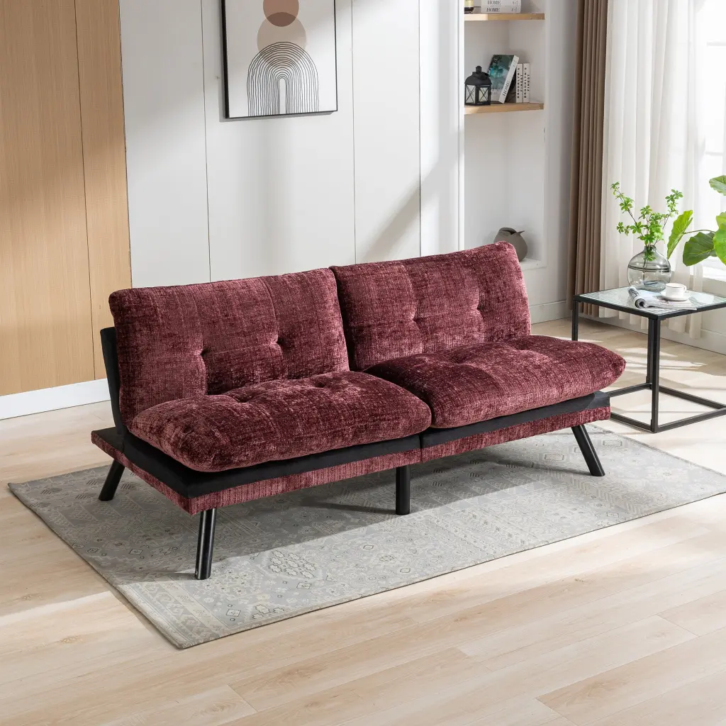 Convertible Sofa Bed Loveseat Futon Bed Adjustable Lounge Couch Memory Foam homemax