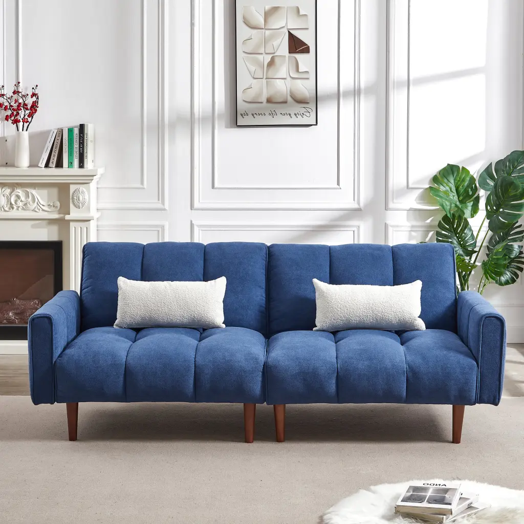 Convertible Futon Sofa Bed Adjustable Modern Fabric Sleeper meiting furniture