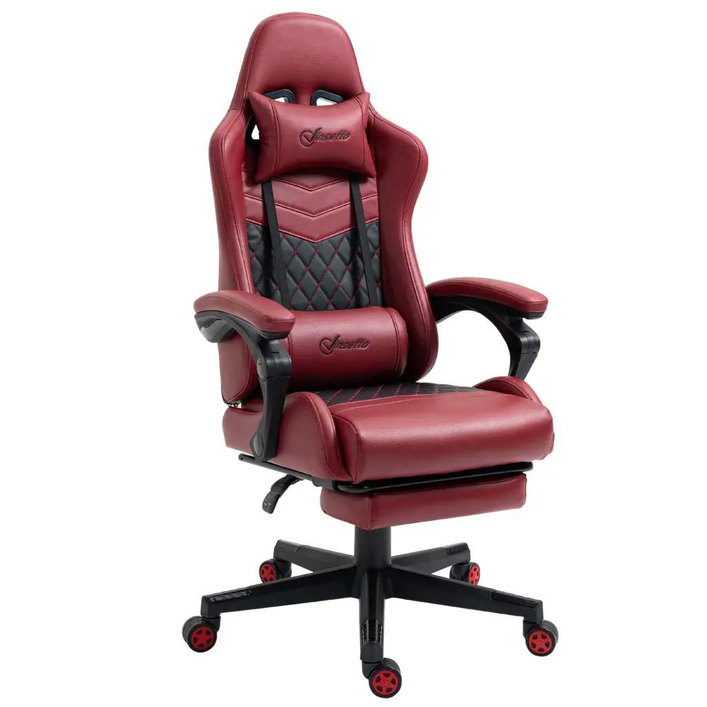 Vinsetto Racing Gaming Chair Diamond PU Leather Office Gamer Chair High Back Ergonomic aosom business