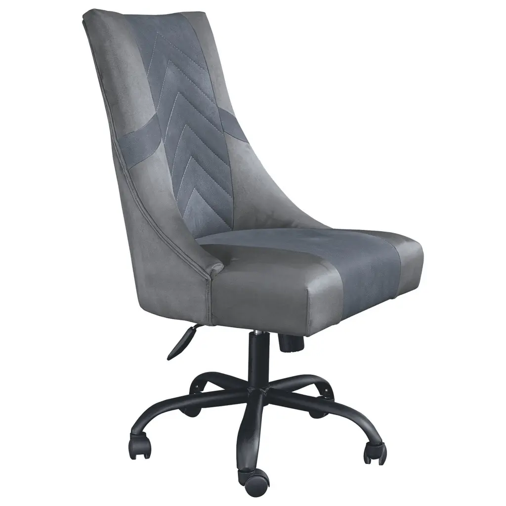 Wooden Frame Swivel Gaming Chair Gray And Black Ergonomic Design Office Or Gaming royal hampton