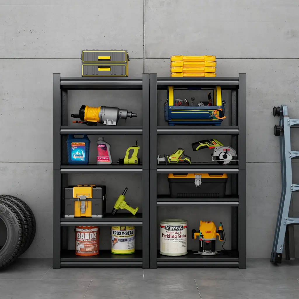 63 Inch 5 Tier Metal Shelves Heavy Duty Garage Storage Shelving 2000Lbs Capacity makeace art home furniture