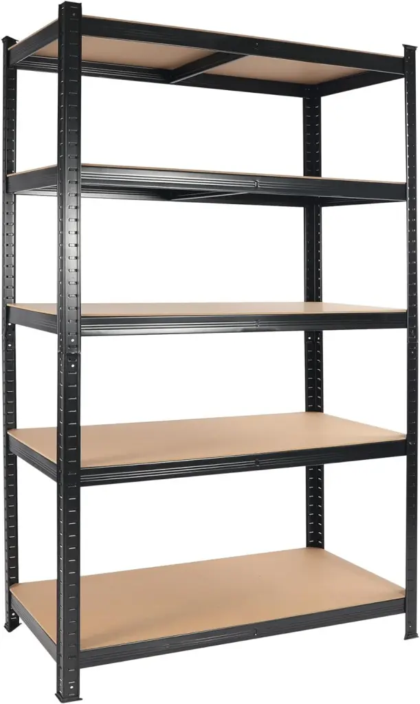 2000Lbs Capacity Garage Storage Shelves Heavy Duty Black ABS Steel Shelving Unit qdxfl