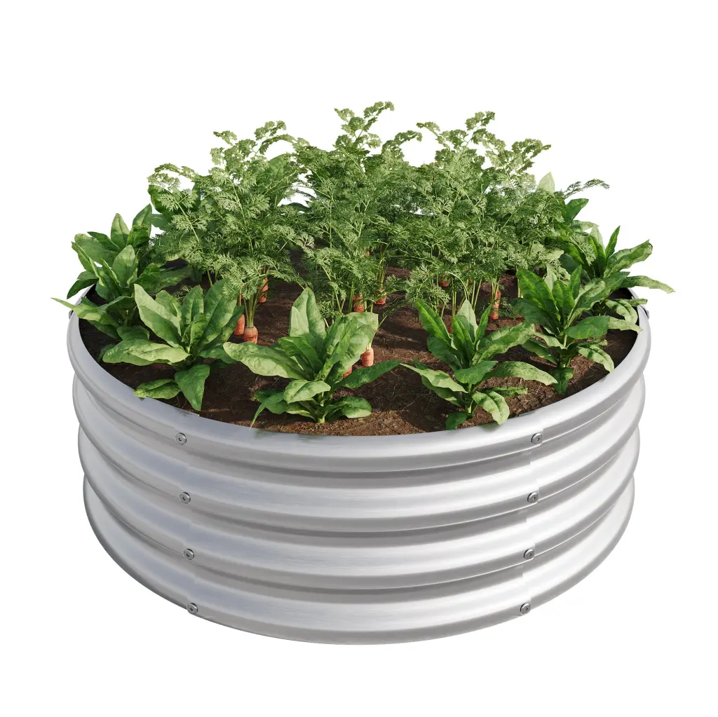 32.08x11.4 Inch Tall Round Raised Garden Bed Metal Planter Vegetables home furniture