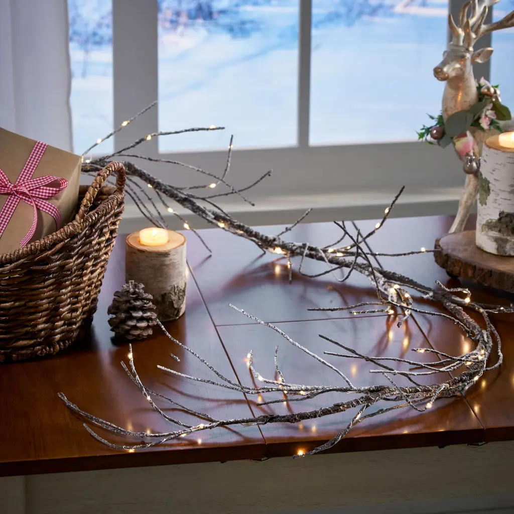 6Ft Paper Garland LED Lights Natural Iron Home Decor nh-bc furniturings